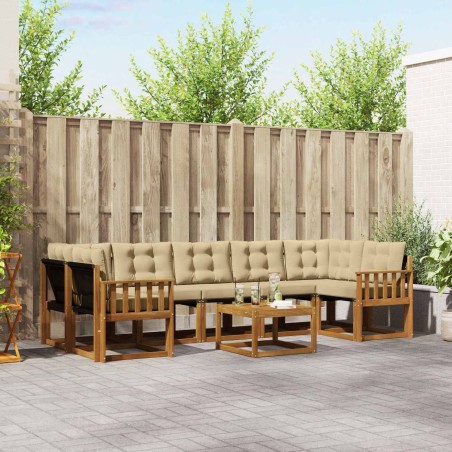 Ensemble de canapés d'extérieur 8 pcs Naturel et Beige 526496526496