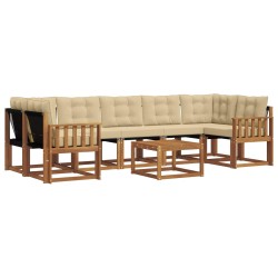Ensemble de canapés d'extérieur 8 pcs Naturel et Beige 526496526496