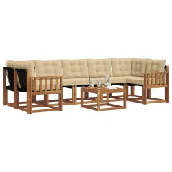 Ensemble de canapés d'extérieur 8 pcs Naturel et Beige 526496526496