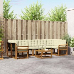 Ensemble de canapés d'extérieur 8 pcs Naturel et Crème 526497526497