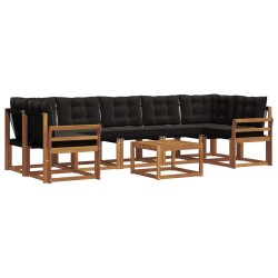 Ensemble de canapés d'extérieur 8 pcs Naturel et Noir 526498526498