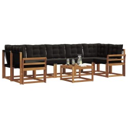 Ensemble de canapés d'extérieur 8 pcs Naturel et Noir 526498526498