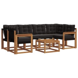 Ensemble de canapés d'extérieur 7 pcs Naturel et Noir 526501526501
