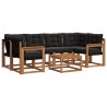 Ensemble de canapés d'extérieur 7 pcs Naturel et Noir 526501526501