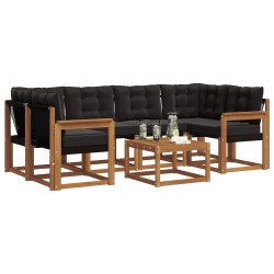 Ensemble de canapés d'extérieur 7 pcs Naturel et Noir 526501526501