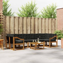 Ensemble de canapés d'extérieur 8 pcs Naturel et Noir 526502526502