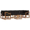 Ensemble de canapés d'extérieur 8 pcs Naturel et Noir 526502526502