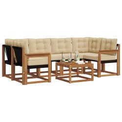 Ensemble de canapés d'extérieur 7 pcs Naturel et Beige 526503526503