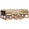 Ensemble de canapés d'extérieur 7 pcs Naturel et Beige 526503526503