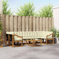 Ensemble de canapés d'extérieur 8 pcs Naturel et Crème 526505526505