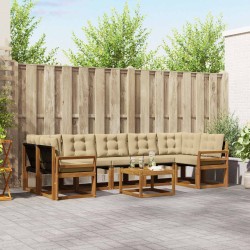 Ensemble de canapés d'extérieur 8 pcs Naturel et Beige 526506526506