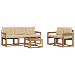 Ensemble de canapés d'extérieur 6 pcs Naturel et Beige 526508526508