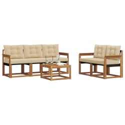 Ensemble de canapés d'extérieur 6 pcs Naturel et Beige 526508526508