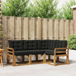 Ensemble de canapés d'extérieur 4 pcs Naturel et Noir 526510526510