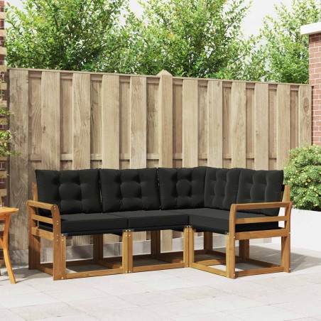 Ensemble de canapés d'extérieur 4 pcs Naturel et Noir 526510526510