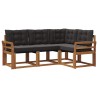 Ensemble de canapés d'extérieur 4 pcs Naturel et Noir 526510526510