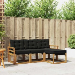 Ensemble de canapés d'extérieur 4 pcs Naturel et Noir 526511526511