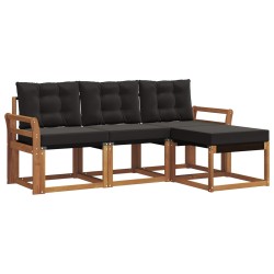 Ensemble de canapés d'extérieur 4 pcs Naturel et Noir 526511526511
