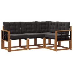 Ensemble de canapés d'extérieur 4 pcs Naturel et Noir 526512526512