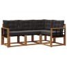 Ensemble de canapés d'extérieur 4 pcs Naturel et Noir 526512526512