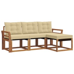 Ensemble de canapés d'extérieur 4 pcs Naturel et Beige 526515526515