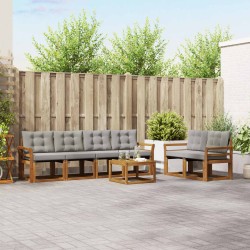 Ensemble de canapés d'extérieur 7 pcs Gris Naturel et Clair 526517526517