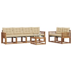 Ensemble de canapés d'extérieur 7 pcs Naturel et Beige 526519526519