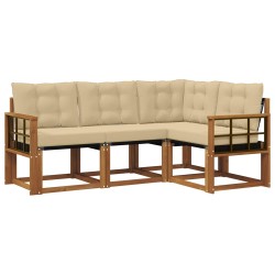 Ensemble de canapés d'extérieur 4 pcs Naturel et Beige 526520526520