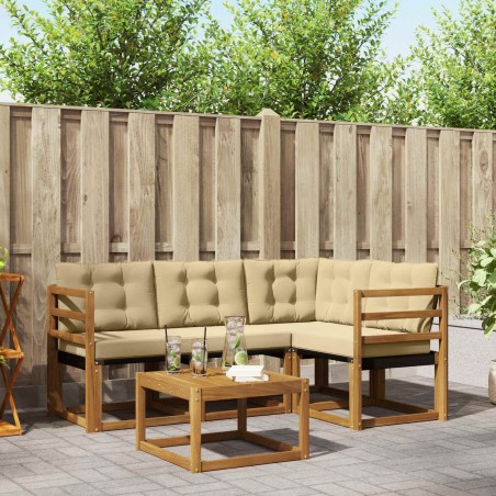 Ensemble de canapés d'extérieur 5 pcs Naturel et Beige 526522526522