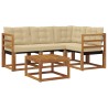 Ensemble de canapés d'extérieur 5 pcs Naturel et Beige 526522526522