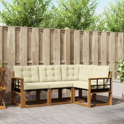 Ensemble de canapés d'extérieur 4 pcs Naturel et Crème 526524526524