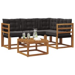 Ensemble de canapés d'extérieur 5 pcs Naturel et Noir 526526526526