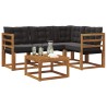 Ensemble de canapés d'extérieur 5 pcs Naturel et Noir 526526526526