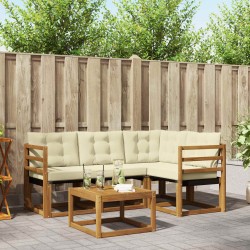 Ensemble de canapés d'extérieur 5 pcs Naturel et Crème 526529526529