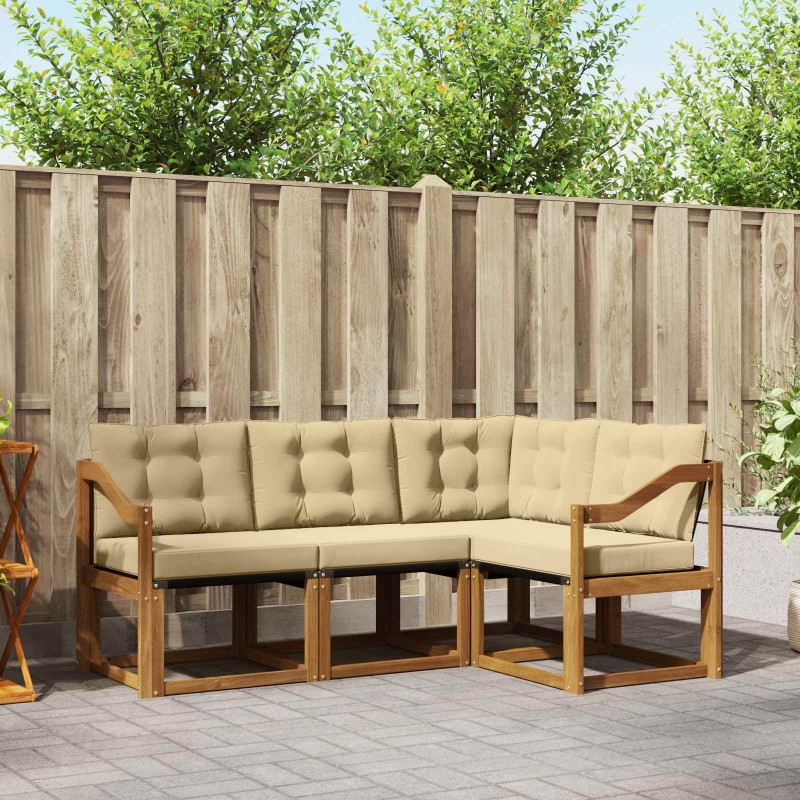 Ensemble de canapés d'extérieur 4 pcs Naturel et Beige 526530526530