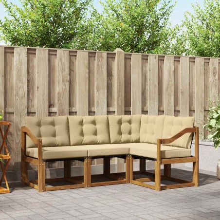 Ensemble de canapés d'extérieur 4 pcs Naturel et Beige 526530526530