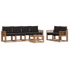 Ensemble de canapés d'extérieur 7 pcs Naturel et Noir 526532526532