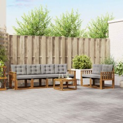 Ensemble de canapés d'extérieur 7 pcs Gris Naturel et Clair 526533526533