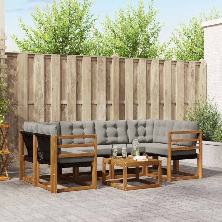 Ensemble de canapés d'extérieur 7 pcs Gris Naturel et Clair 526534526534
