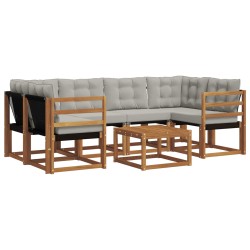 Ensemble de canapés d'extérieur 7 pcs Gris Naturel et Clair 526534526534