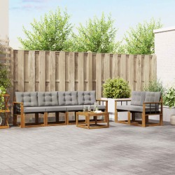 Ensemble de canapés d'extérieur 7 pcs Gris Naturel et Clair 526535526535