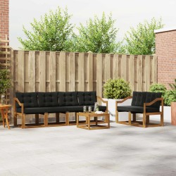 Ensemble de canapés d'extérieur 7 pcs Naturel et Noir 526536526536