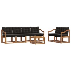 Ensemble de canapés d'extérieur 7 pcs Naturel et Noir 526536526536