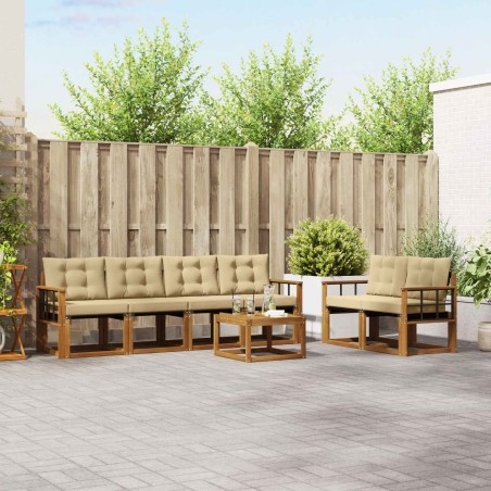 Ensemble de canapés d'extérieur 7 pcs Naturel et Beige 526539526539