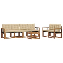 Ensemble de canapés d'extérieur 7 pcs Naturel et Beige 526539526539