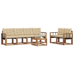 Ensemble de canapés d'extérieur 7 pcs Naturel et Beige 526539526539