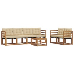 Ensemble de canapés d'extérieur 7 pcs Naturel et Beige 526541526541