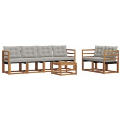 Ensemble de canapés d'extérieur 7 pcs Gris Naturel et Clair 526542526542
