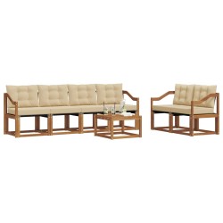 Ensemble de canapés d'extérieur 7 pcs Naturel et Beige 526543526543