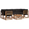 Ensemble de canapés d'extérieur 7 pcs Naturel et Noir 526544526544
